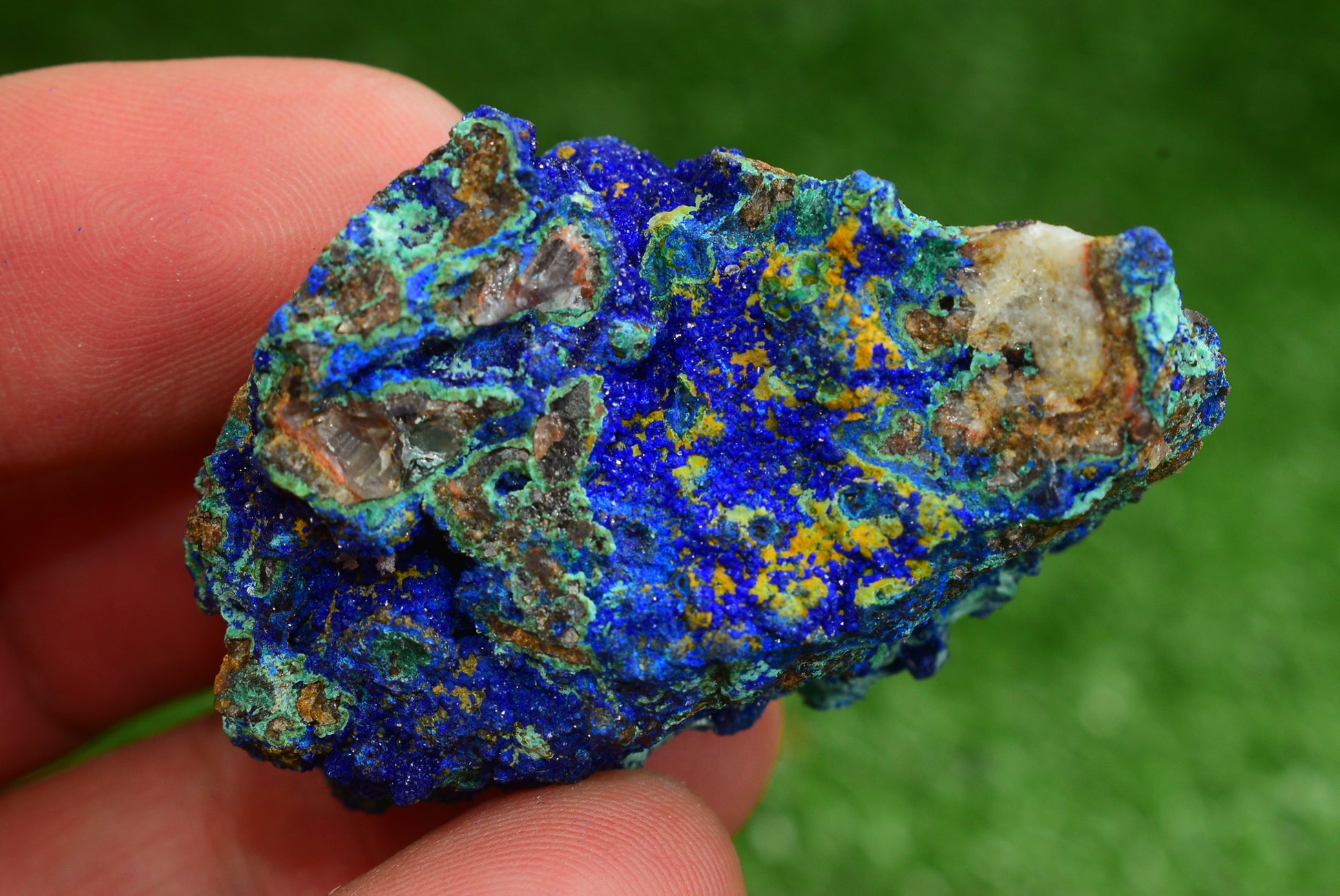 Azurite over Malachite Crystal from Morocco - Freeform Cluster Shape, Natural and Genuine - MeteoriteNwa.com