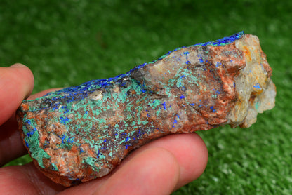 Azurite over Malachite Crystal from Morocco - Freeform Cluster Shape, Natural and Genuine - MeteoriteNwa.com
