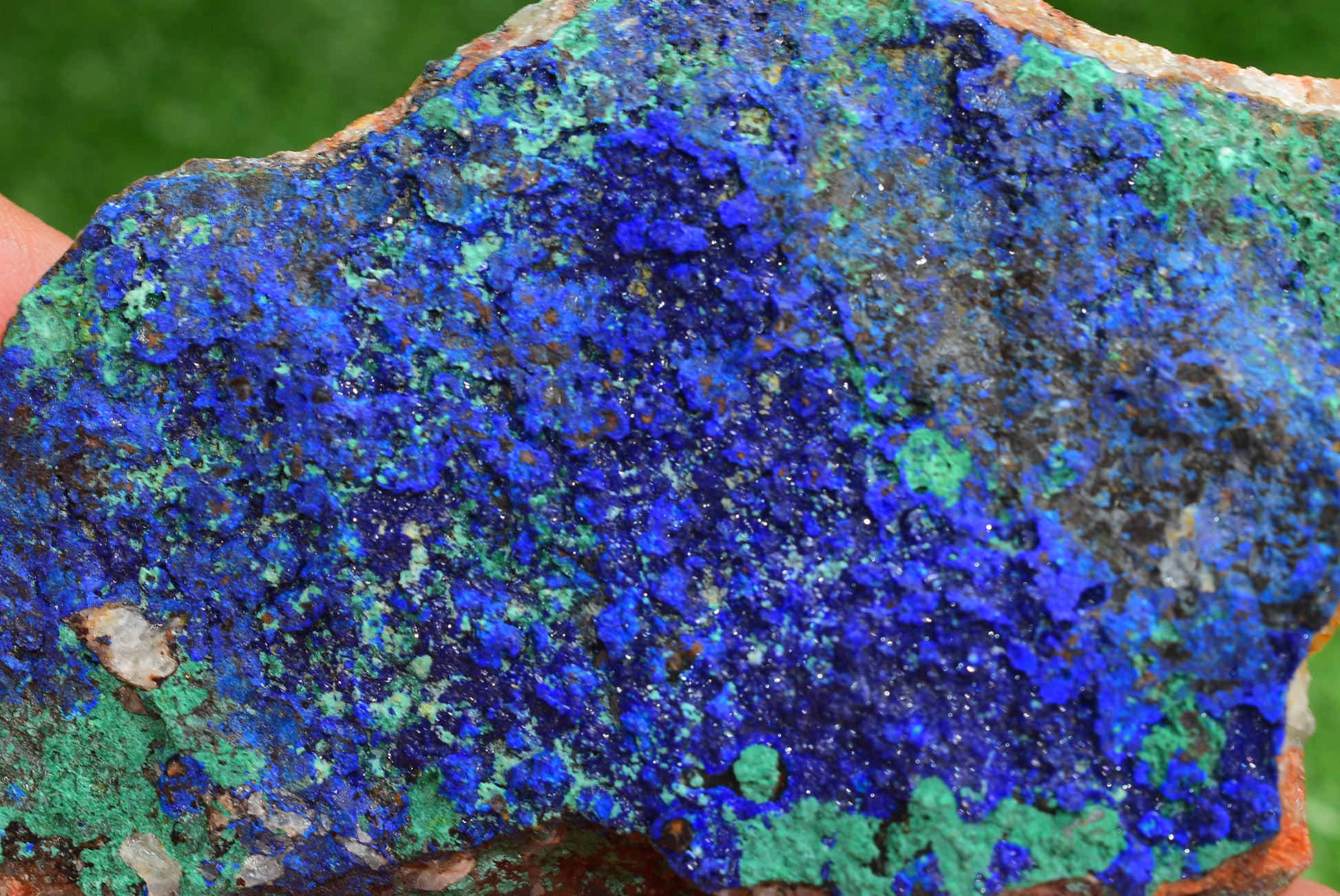 Azurite over Malachite Crystal from Morocco - Freeform Cluster Shape, Natural and Genuine - MeteoriteNwa.com