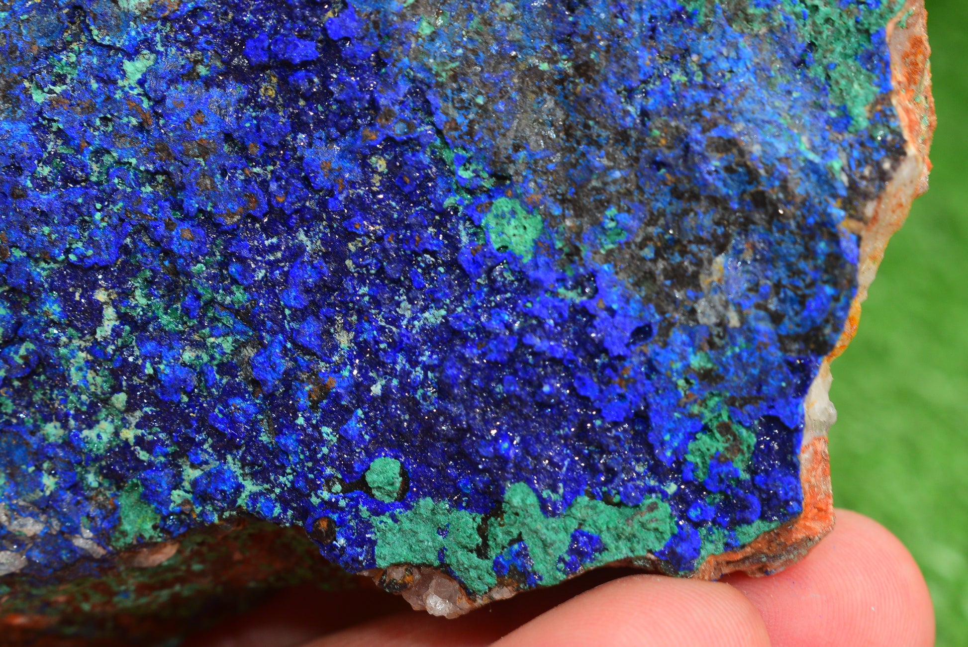 Azurite over Malachite Crystal from Morocco - Freeform Cluster Shape, Natural and Genuine - MeteoriteNwa.com