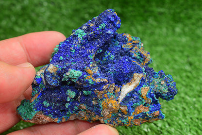 Azurite over Malachite Crystal from Morocco - Freeform Cluster Shape, Natural and Genuine - MeteoriteNwa.com