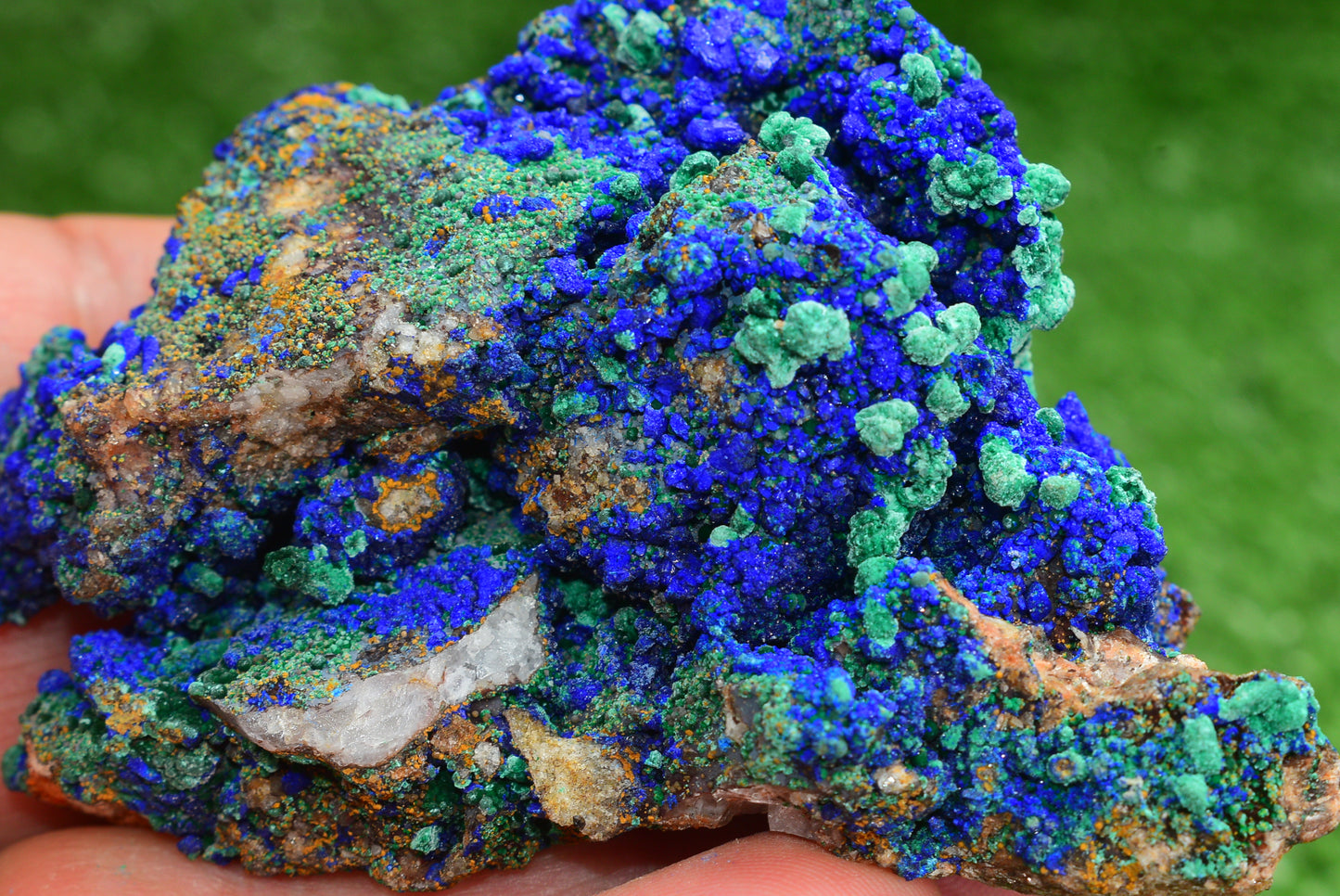 Azurite over Malachite Crystal from Morocco - Freeform Cluster Shape, Natural and Genuine - MeteoriteNwa.com