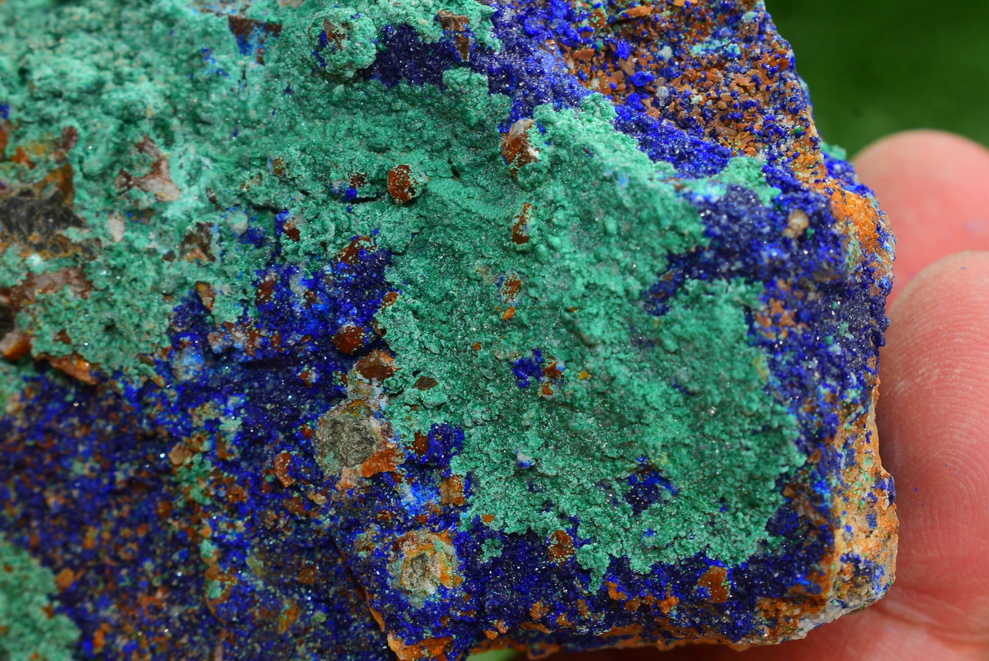 Azurite over Malachite Crystal from Morocco - Freeform Cluster Shape, Natural and Genuine - MeteoriteNwa.com