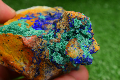 Azurite over Malachite Crystal from Morocco - Freeform Cluster Shape, Natural and Genuine - MeteoriteNwa.com