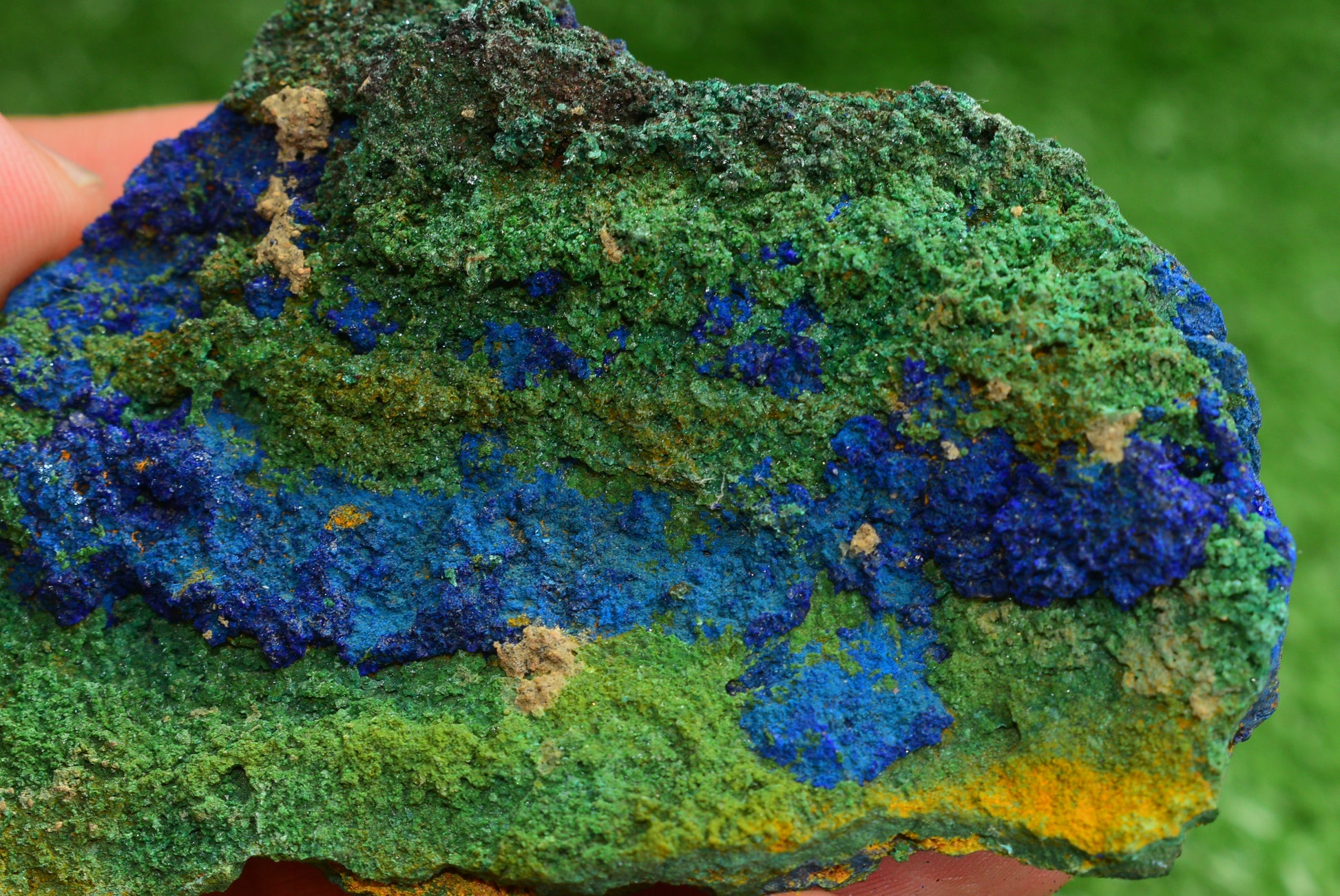 Azurite over Malachite Crystal from Morocco - Freeform Cluster Shape, Natural and Genuine - MeteoriteNwa.com