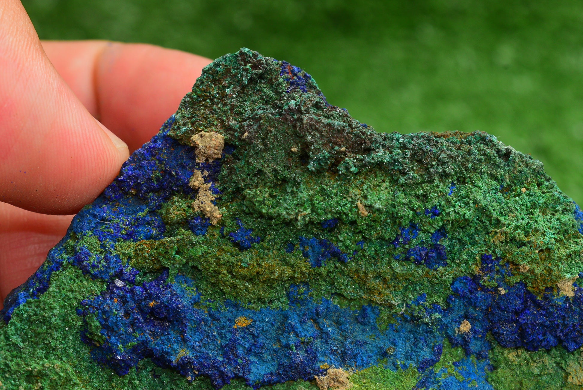 Azurite over Malachite Crystal from Morocco - Freeform Cluster Shape, Natural and Genuine - MeteoriteNwa.com