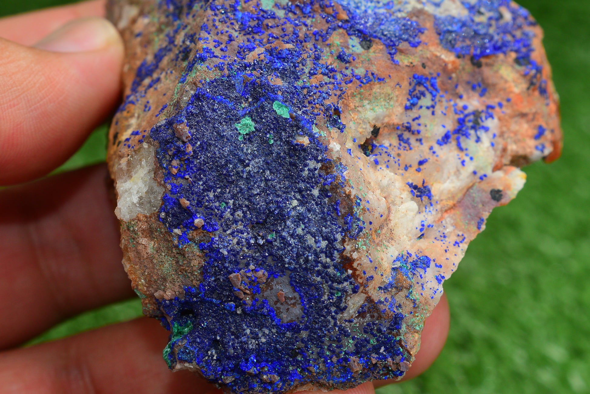 Azurite over Malachite Crystal from Morocco - Freeform Cluster Shape, Natural and Genuine - MeteoriteNwa.com