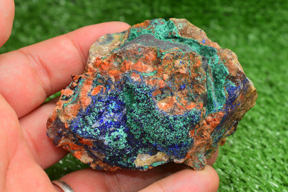 Azurite over Malachite Crystal from Morocco - Freeform Cluster Shape, Natural and Genuine - MeteoriteNwa.com