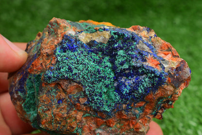 Azurite over Malachite Crystal from Morocco - Freeform Cluster Shape, Natural and Genuine - MeteoriteNwa.com
