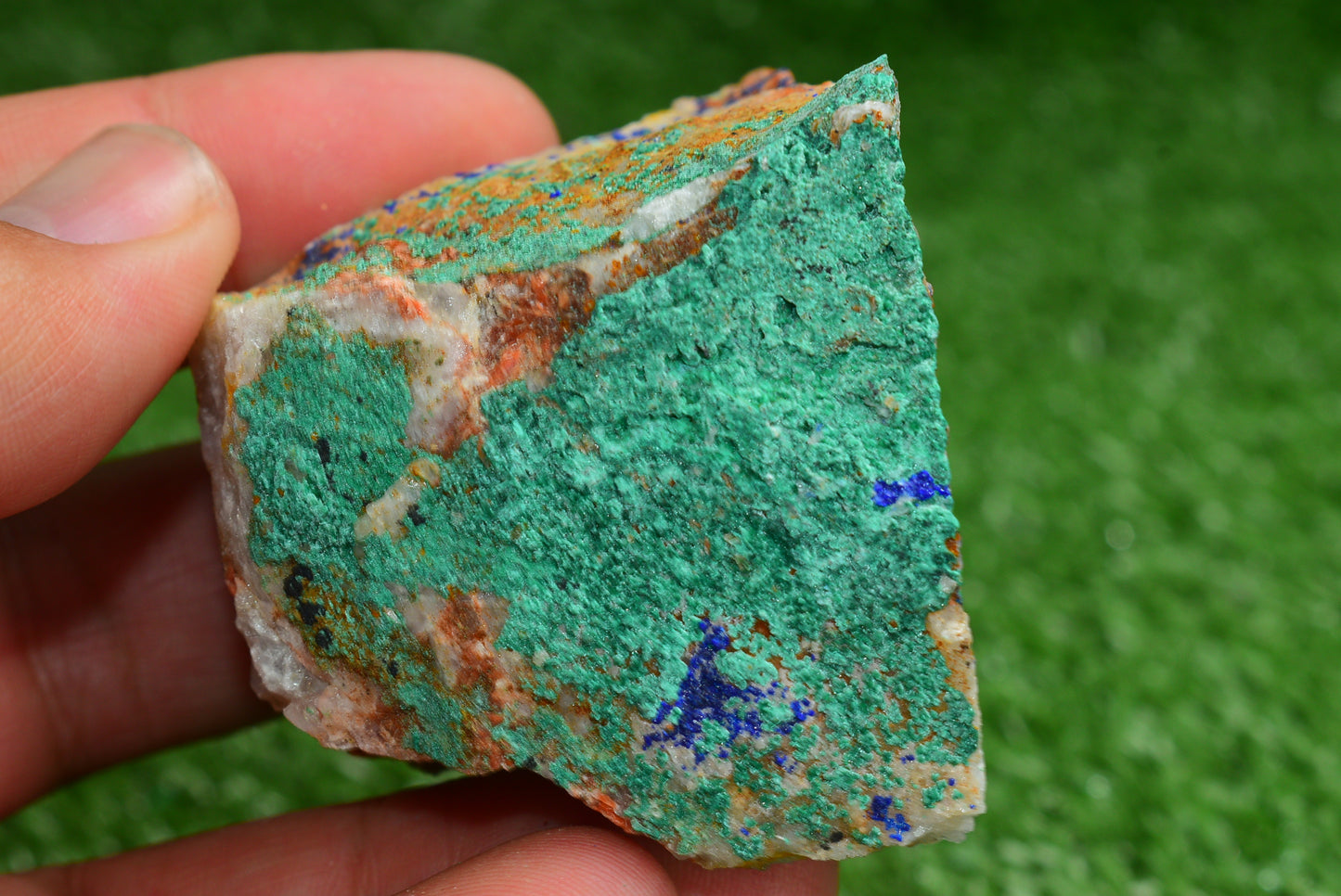 Azurite over Malachite Crystal from Morocco - Freeform Cluster Shape, Natural and Genuine - MeteoriteNwa.com