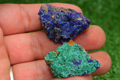 Azurite over Malachite Crystal from Morocco - Freeform Cluster Shape, Natural and Genuine - MeteoriteNwa.com