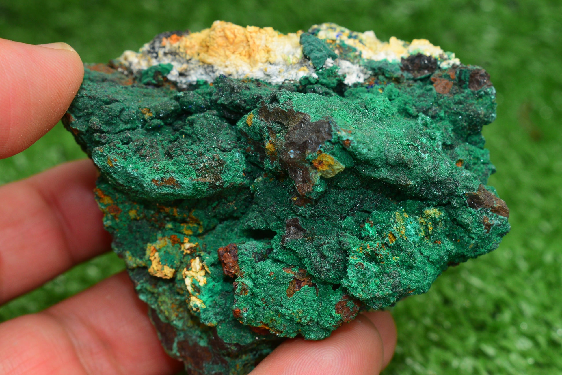 Malachite Crystal from Morocco - Freeform Cluster Shape, Natural and Genuine - MeteoriteNwa.com