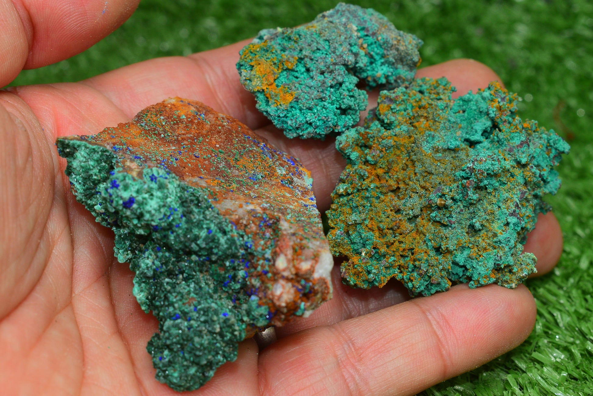 Azurite over Malachite Crystal from Morocco - Freeform Cluster Shape, Natural and Genuine - MeteoriteNwa.com