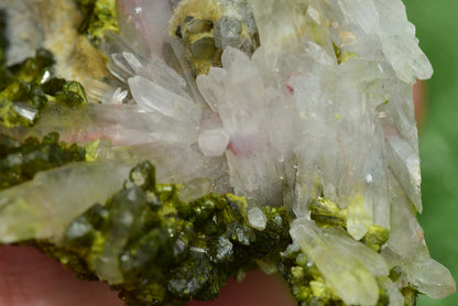 Stunning Epidote in Quartz Cluster from Imilchil, Morocco - A Unique Piece - MeteoriteNwa.com