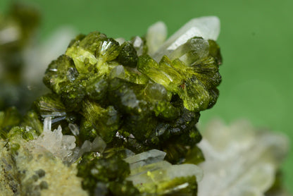 Stunning Epidote in Quartz Cluster from Imilchil, Morocco - A Unique Piece - MeteoriteNwa.com