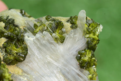 Stunning Epidote in Quartz Cluster from Imilchil, Morocco - A Unique Piece - MeteoriteNwa.com
