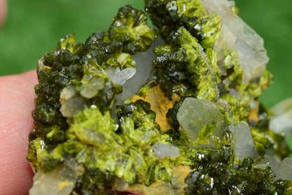 Stunning Epidote in Quartz Cluster from Imilchil, Morocco - A Unique Piece - MeteoriteNwa.com