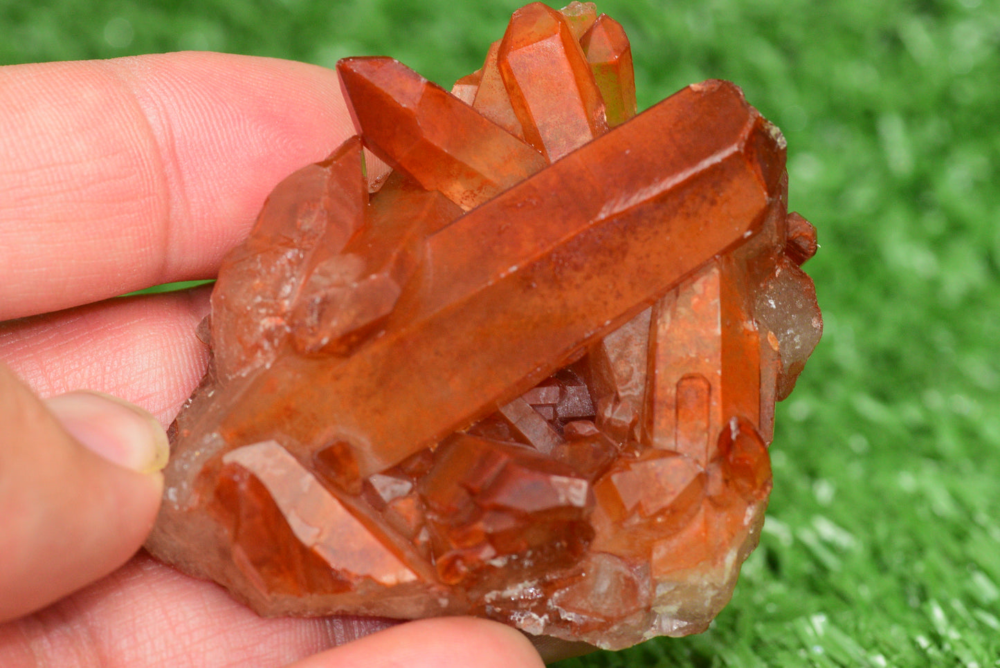 Red Hematoid Quartz Genuine Gemstone Sharp Tower Pointy Cluster Freeform Crystal from Morocco Fire Quartz Red Hematite - MeteoriteNwa.com
