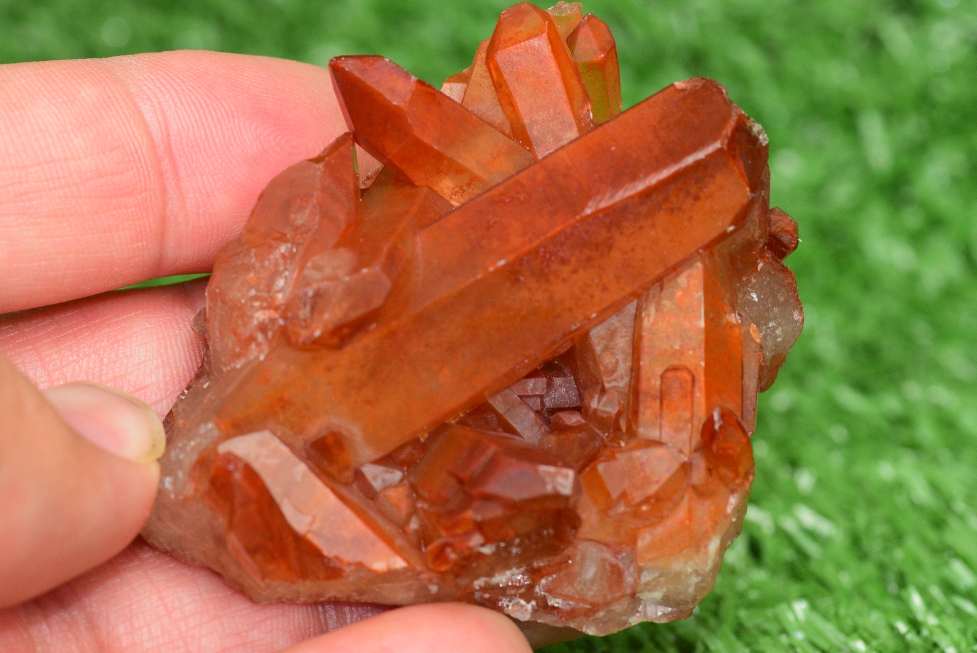 Red Hematoid Quartz Genuine Gemstone Sharp Tower Pointy Cluster Freeform Crystal from Morocco Fire Quartz Red Hematite - MeteoriteNwa.com