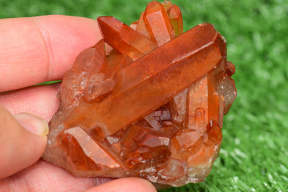 Red Hematoid Quartz Genuine Gemstone Sharp Tower Pointy Cluster Freeform Crystal from Morocco Fire Quartz Red Hematite - MeteoriteNwa.com