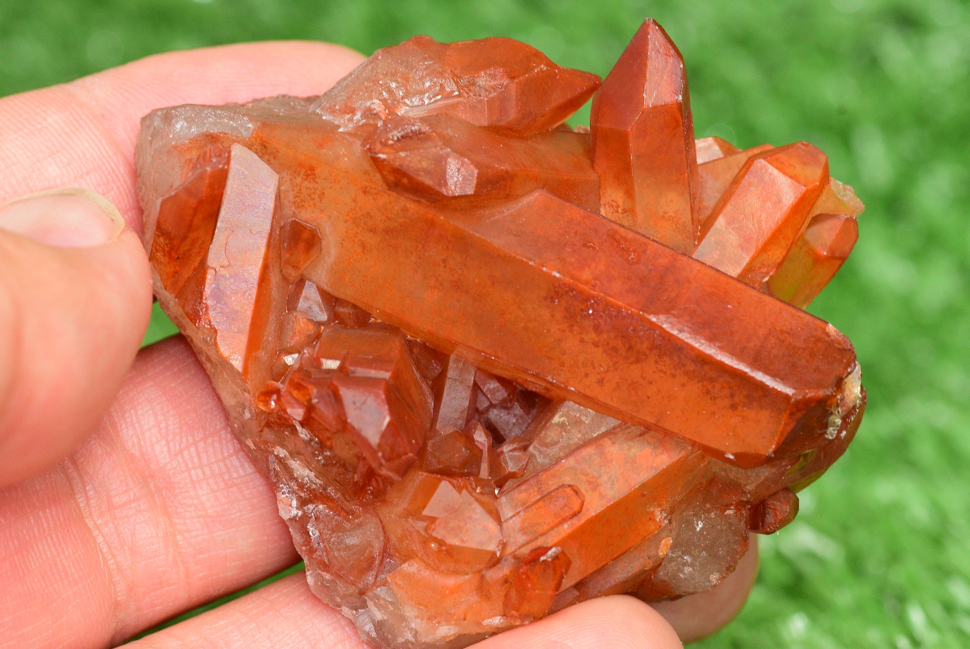 Red Hematoid Quartz Genuine Gemstone Sharp Tower Pointy Cluster Freeform Crystal from Morocco Fire Quartz Red Hematite - MeteoriteNwa.com