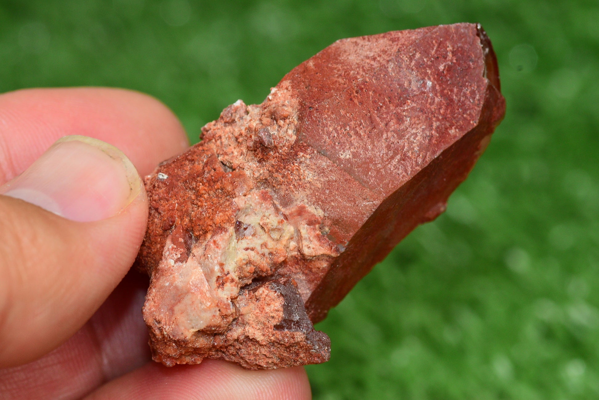Red Hematoid Quartz Genuine Gemstone Sharp Tower Pointy Cluster Freeform Crystal from Morocco Fire Quartz Red Hematite - MeteoriteNwa.com