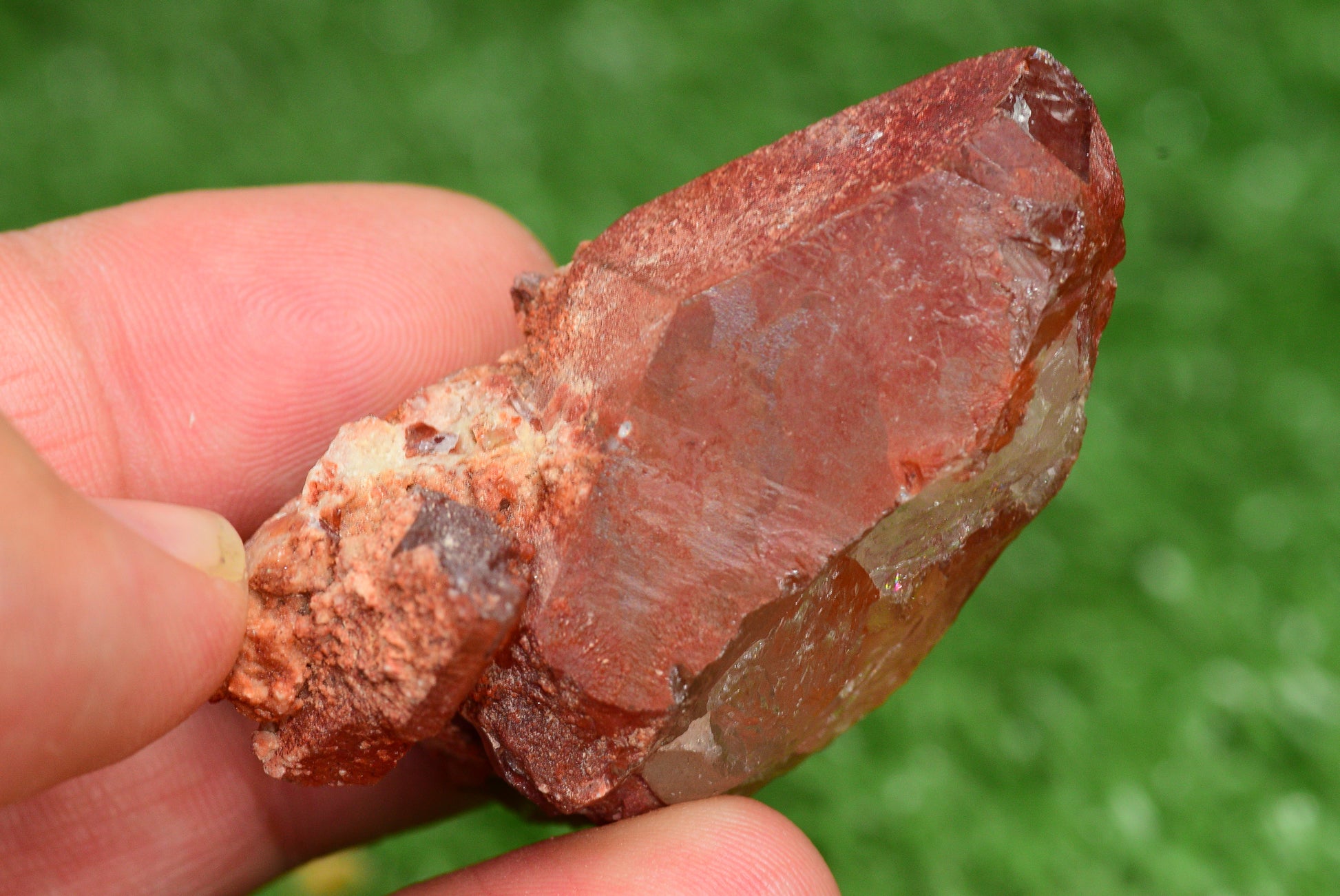 Red Hematoid Quartz Genuine Gemstone Sharp Tower Pointy Cluster Freeform Crystal from Morocco Fire Quartz Red Hematite - MeteoriteNwa.com