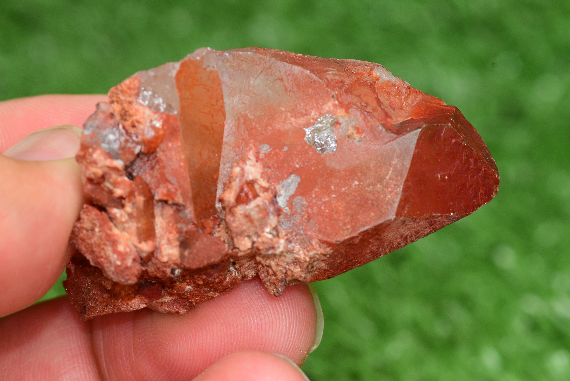 Red Hematoid Quartz Genuine Gemstone Sharp Tower Pointy Cluster Freeform Crystal from Morocco Fire Quartz Red Hematite - MeteoriteNwa.com