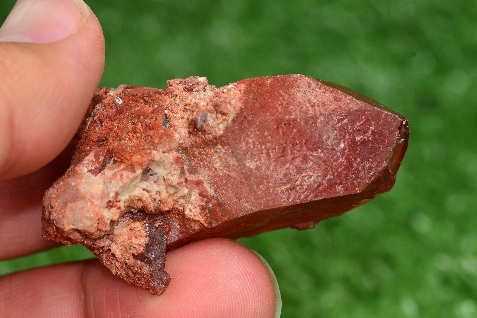Red Hematoid Quartz Genuine Gemstone Sharp Tower Pointy Cluster Freeform Crystal from Morocco Fire Quartz Red Hematite - MeteoriteNwa.com