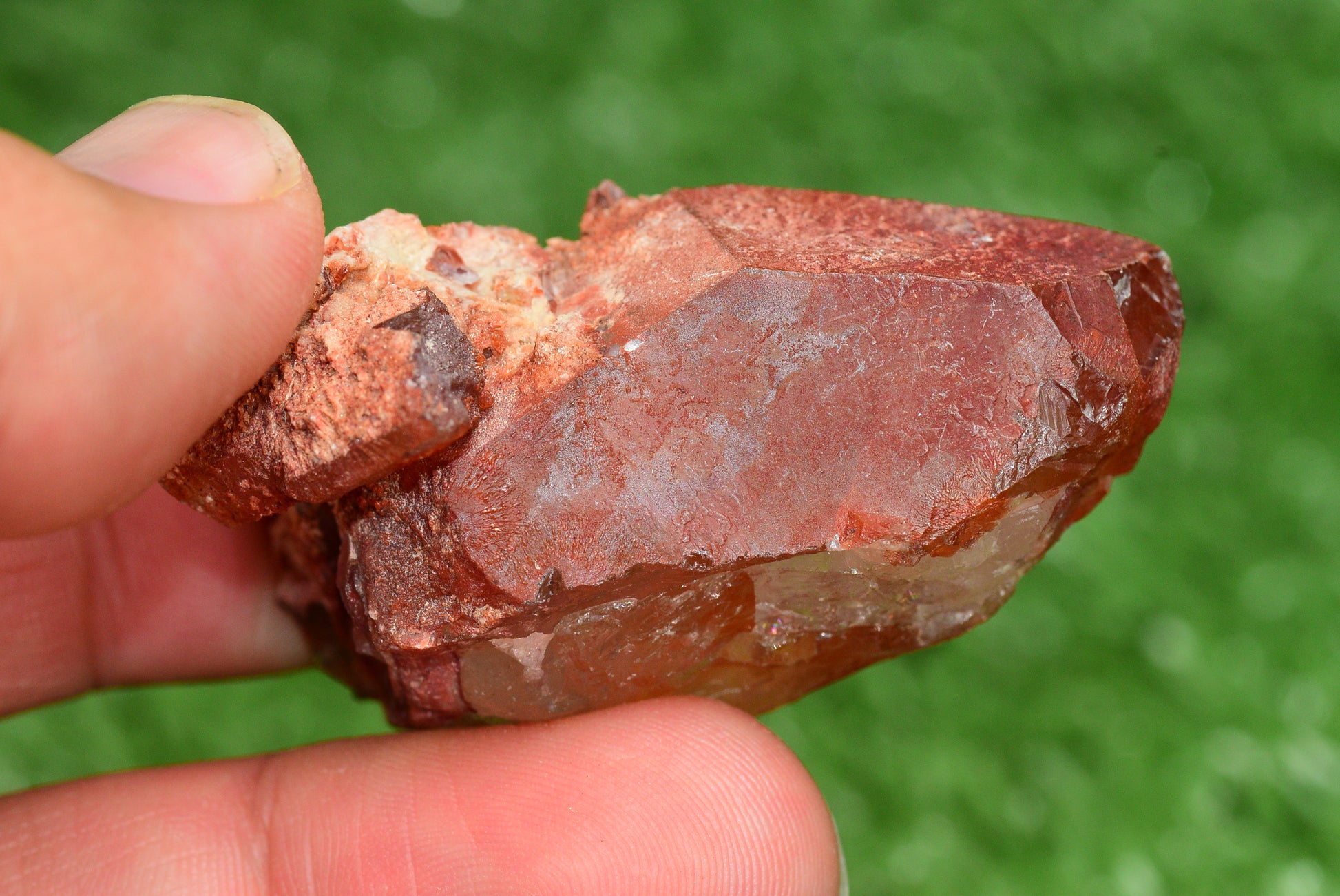 Red Hematoid Quartz Genuine Gemstone Sharp Tower Pointy Cluster Freeform Crystal from Morocco Fire Quartz Red Hematite - MeteoriteNwa.com