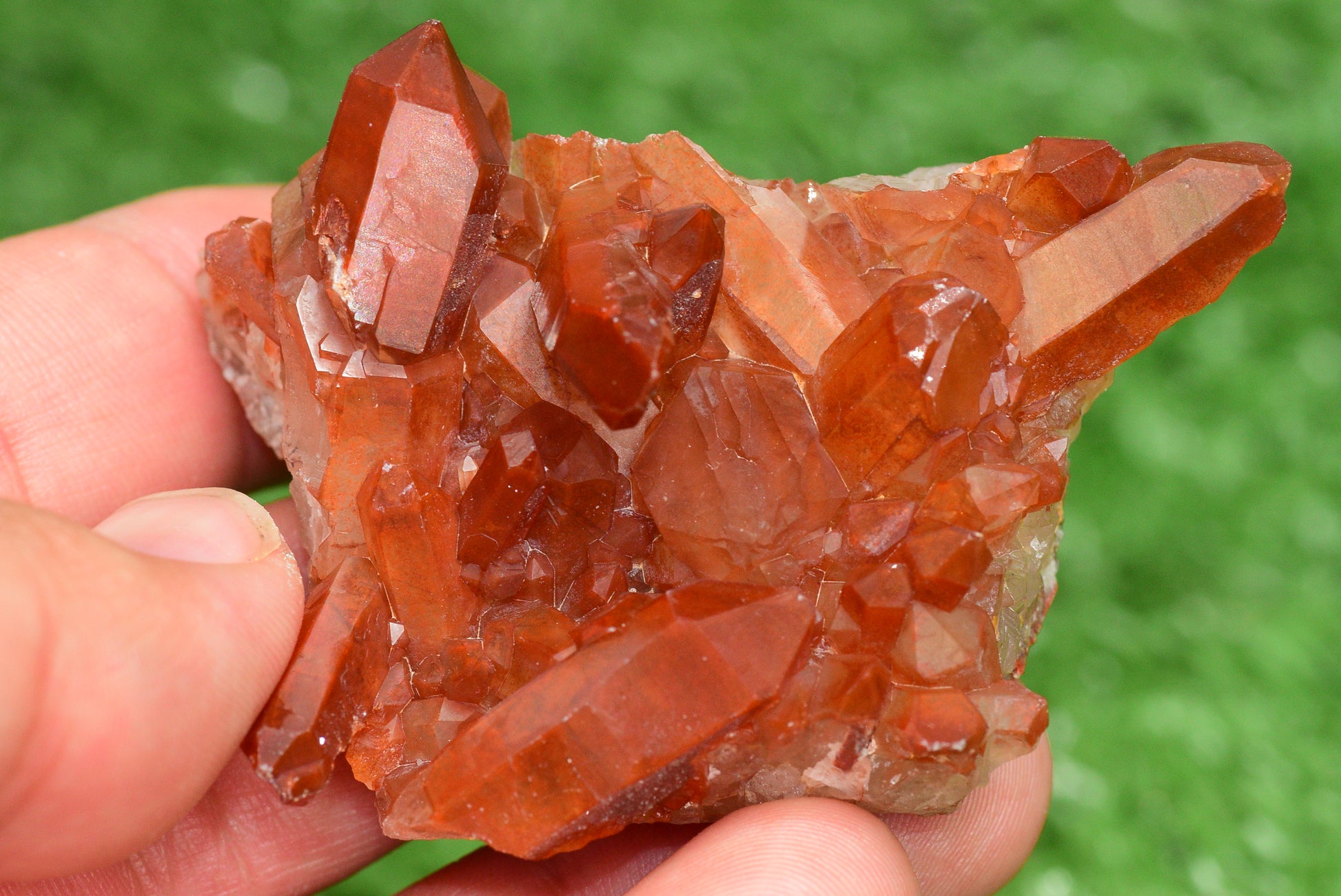 Red Hematoid Quartz Genuine Gemstone Sharp Tower Pointy Cluster Freeform Crystal from Morocco Fire Quartz Red Hematite - MeteoriteNwa.com