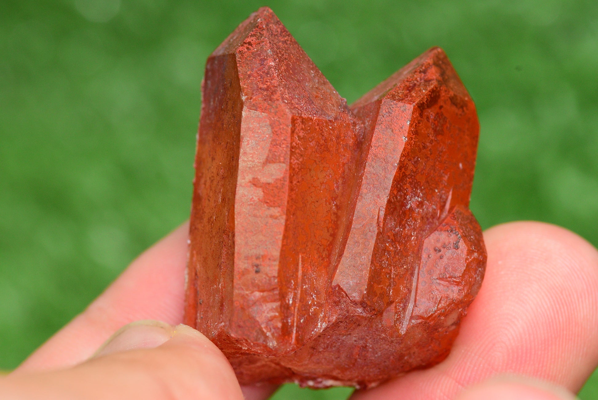 Red Hematoid Quartz Genuine Gemstone Sharp Tower Pointy Cluster Freeform Crystal from Morocco Fire Quartz Red Hematite - MeteoriteNwa.com