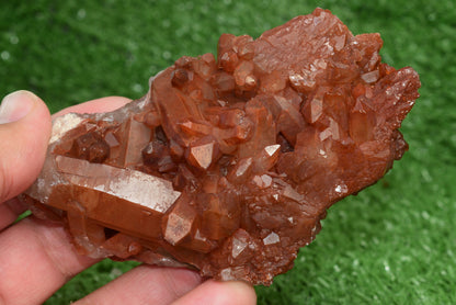 Red Hematoid Quartz Genuine Gemstone Sharp Tower Pointy Cluster Freeform Crystal from Morocco Fire Quartz Red Hematite - MeteoriteNwa.com