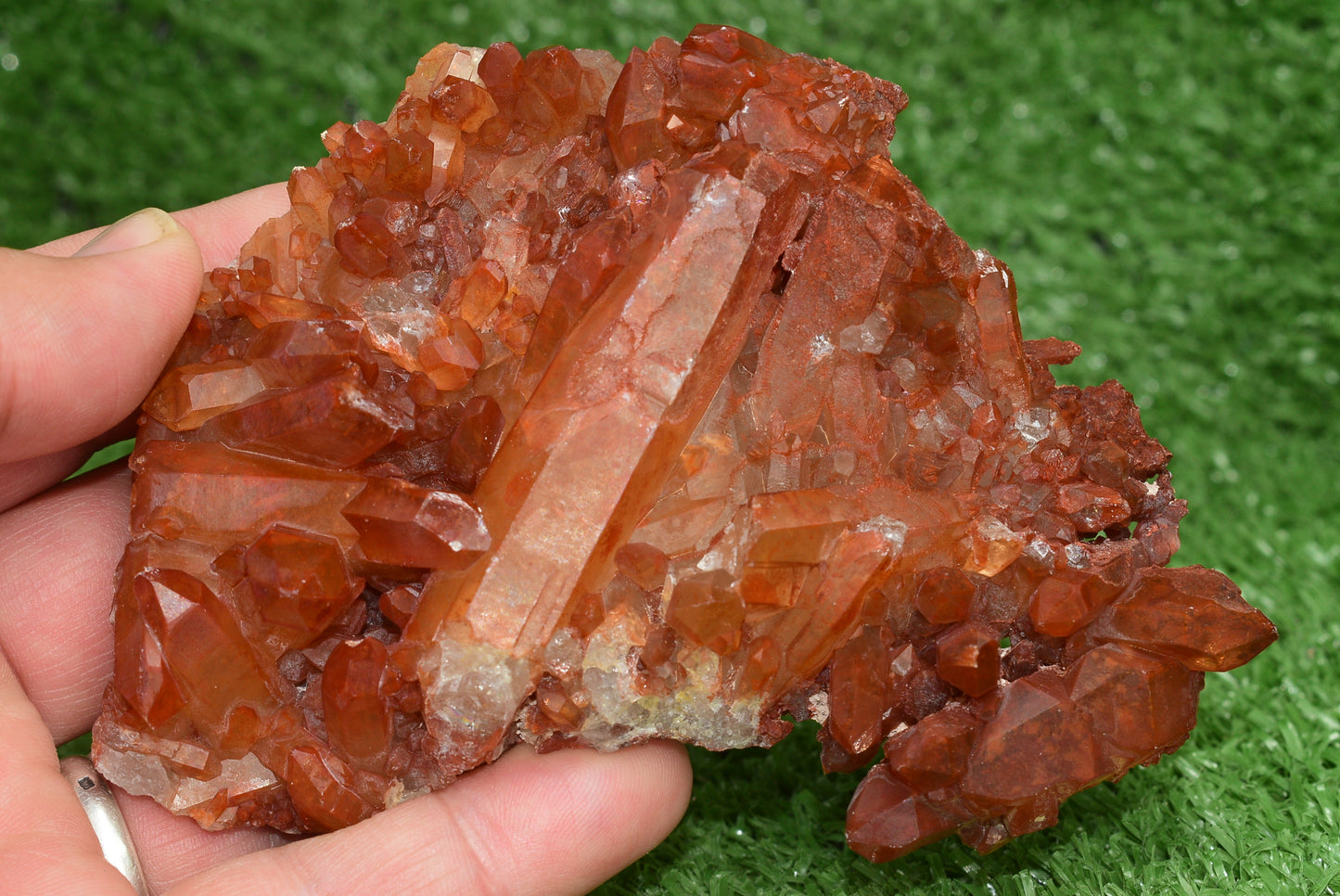 Red Hematoid Quartz Genuine Gemstone Sharp Tower Pointy Cluster Freeform Crystal from Morocco Fire Quartz Red Hematite - MeteoriteNwa.com