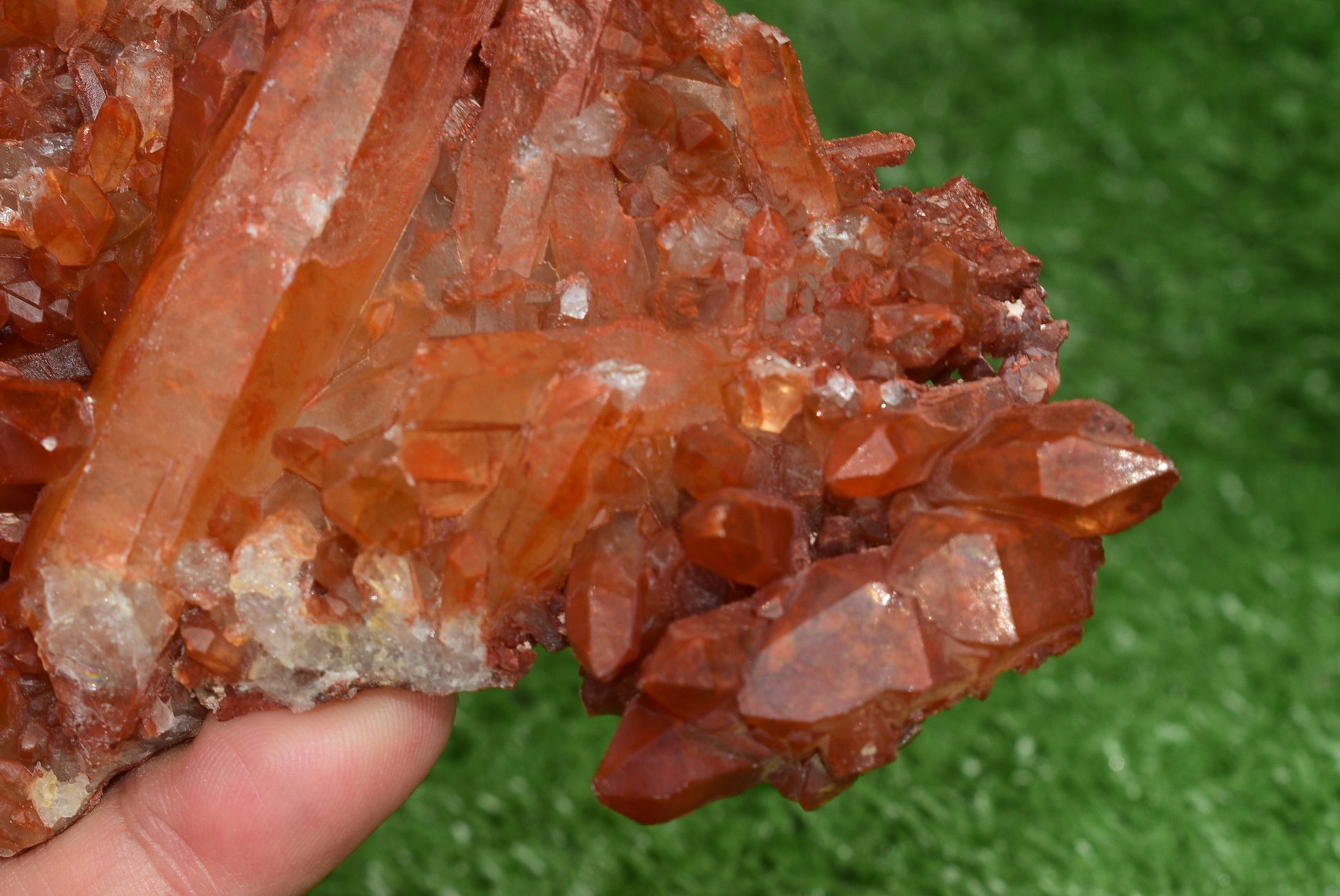 Red Hematoid Quartz Genuine Gemstone Sharp Tower Pointy Cluster Freeform Crystal from Morocco Fire Quartz Red Hematite - MeteoriteNwa.com