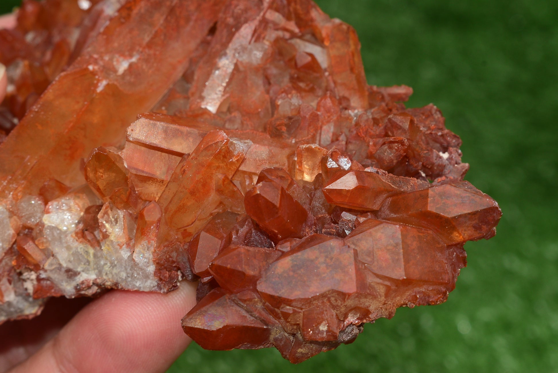 Red Hematoid Quartz Genuine Gemstone Sharp Tower Pointy Cluster Freeform Crystal from Morocco Fire Quartz Red Hematite - MeteoriteNwa.com