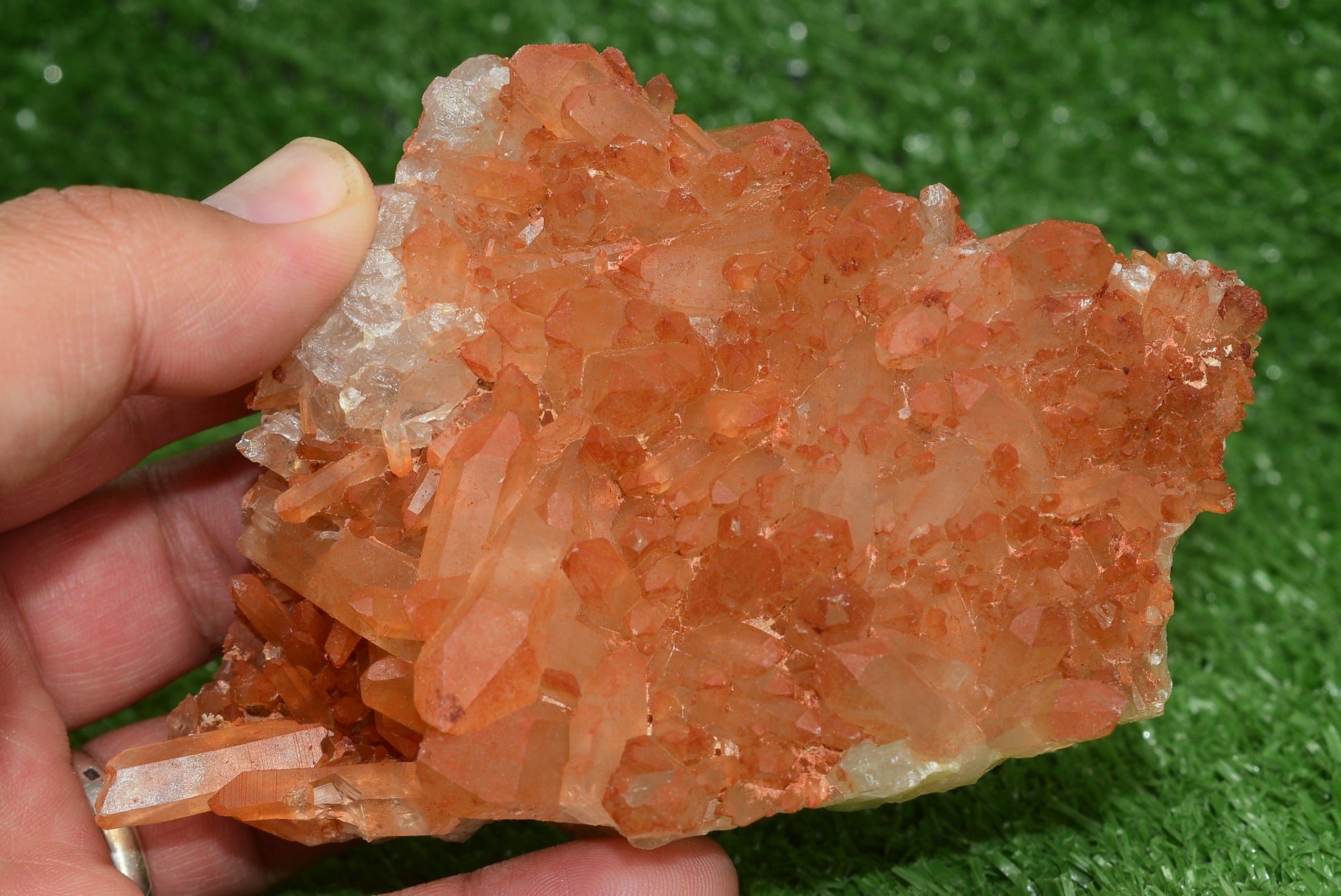 Red Hematoid Quartz Genuine Gemstone Sharp Tower Pointy Cluster Freeform Crystal from Morocco Fire Quartz Red Hematite - MeteoriteNwa.com