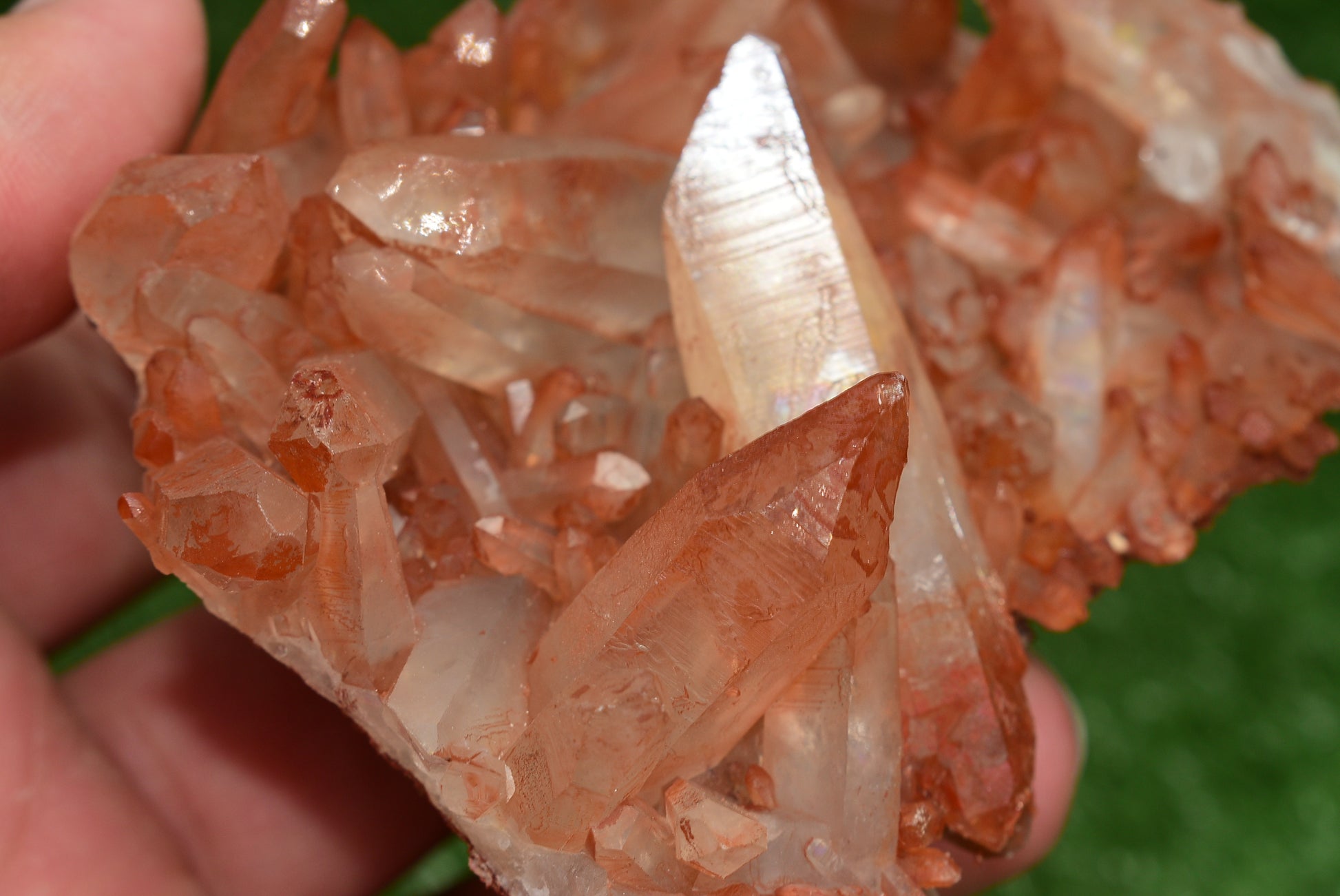 Red Hematoid Quartz Genuine Gemstone Sharp Tower Pointy Cluster Freeform Crystal from Morocco Fire Quartz Red Hematite - MeteoriteNwa.com