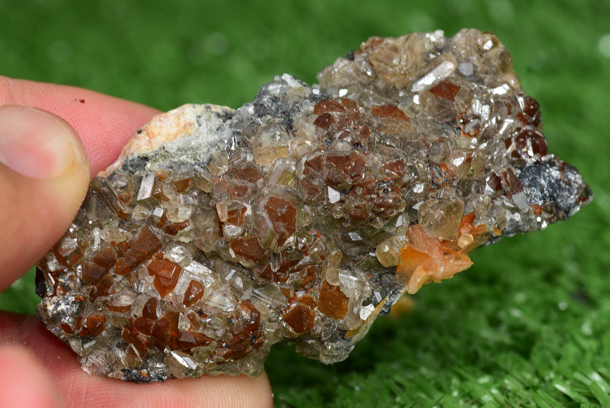 Cerussite with Barite & Dendrite Crystals on Galena RARE Genuine Gemstone from Morocco Fluorescent Mineral Powerful Spiritual Gem - MeteoriteNwa.com