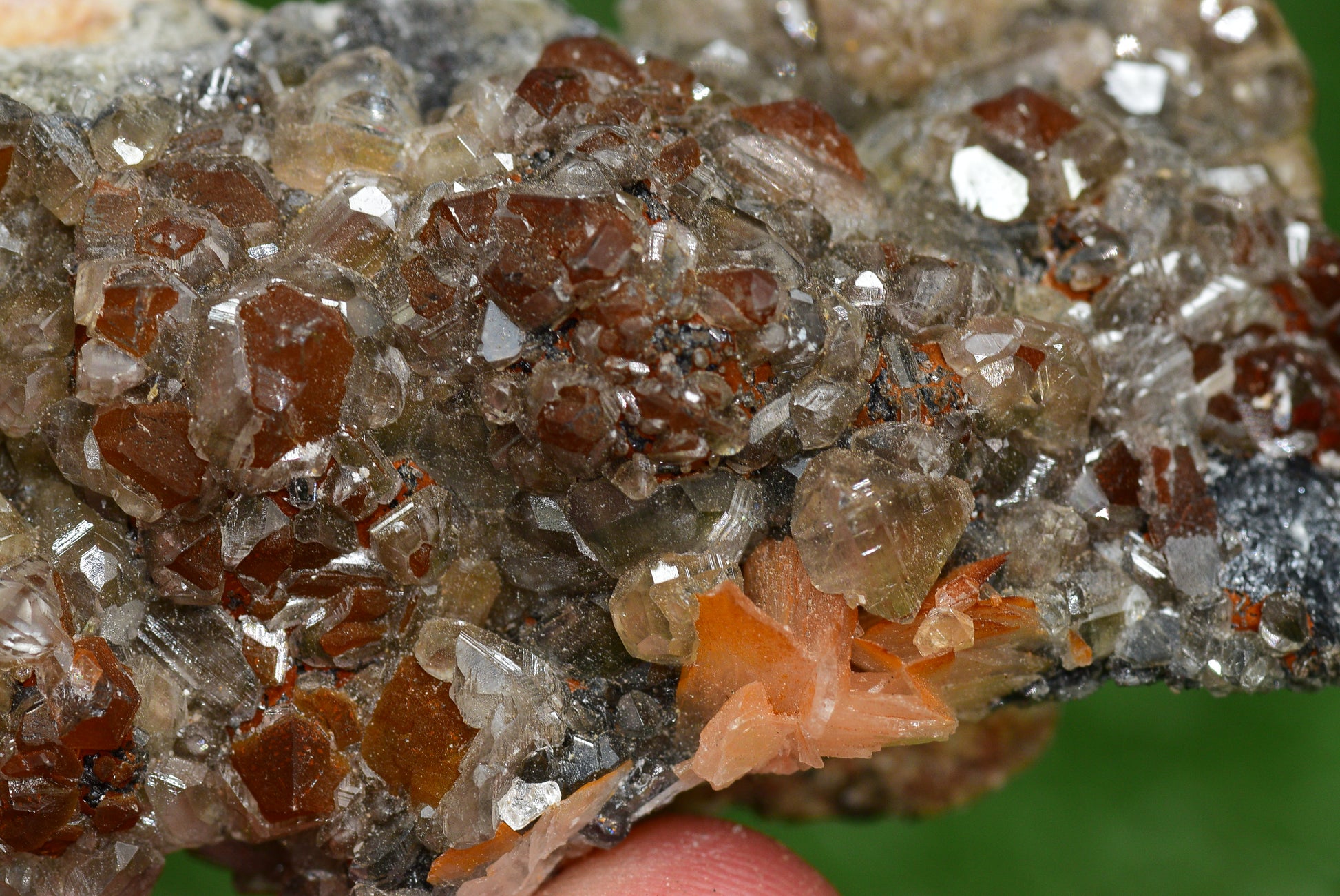 Cerussite with Barite & Dendrite Crystals on Galena RARE Genuine Gemstone from Morocco Fluorescent Mineral Powerful Spiritual Gem - MeteoriteNwa.com