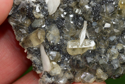 Cerussite with Barite & Dendrite Crystals on Galena RARE Genuine Gemstone from Morocco Fluorescent Mineral Powerful Spiritual Gem - MeteoriteNwa.com