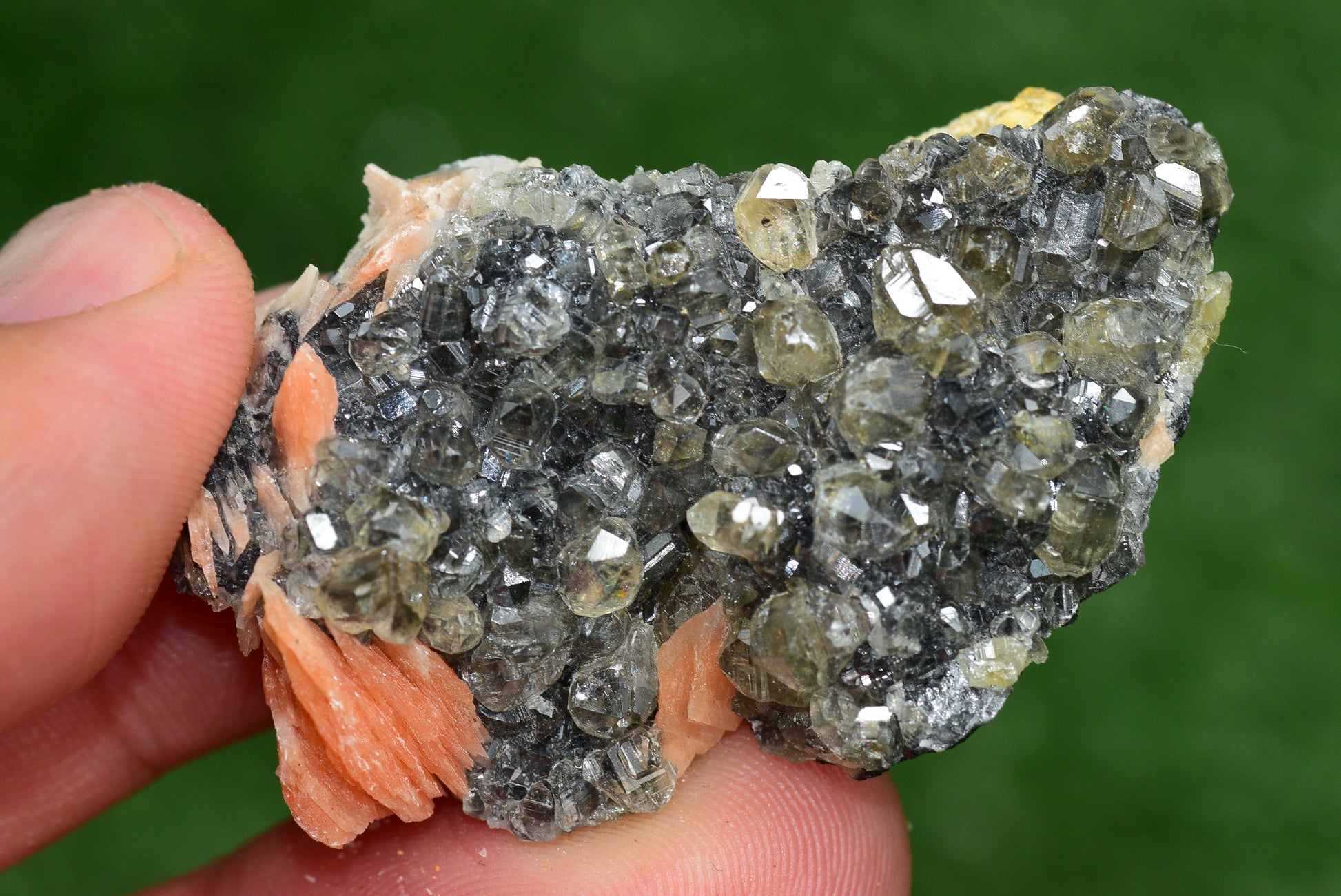 Cerussite with Barite & Dendrite Crystals on Galena RARE Genuine Gemstone from Morocco Fluorescent Mineral Powerful Spiritual Gem - MeteoriteNwa.com
