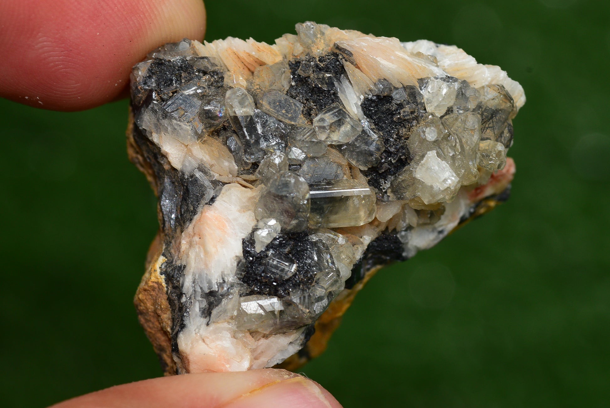 Cerussite with Barite & Dendrite Crystals on Galena RARE Genuine Gemstone from Morocco Fluorescent Mineral Powerful Spiritual Gem - MeteoriteNwa.com