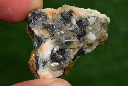 Cerussite with Barite & Dendrite Crystals on Galena RARE Genuine Gemstone from Morocco Fluorescent Mineral Powerful Spiritual Gem - MeteoriteNwa.com
