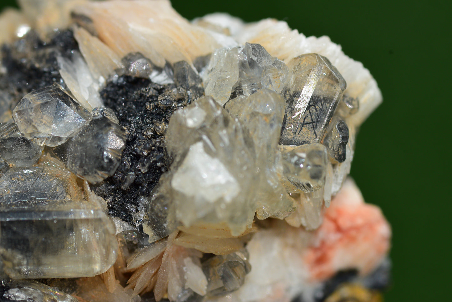 Cerussite with Barite & Dendrite Crystals on Galena RARE Genuine Gemstone from Morocco Fluorescent Mineral Powerful Spiritual Gem - MeteoriteNwa.com