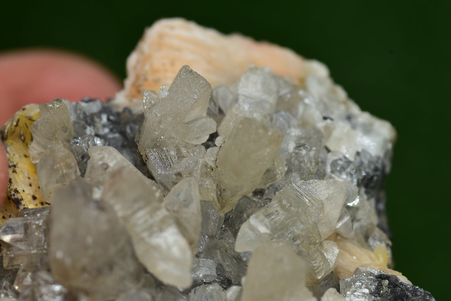 Cerussite with Barite & Dendrite Crystals on Galena RARE Genuine Gemstone from Morocco Fluorescent Mineral Powerful Spiritual Gem - MeteoriteNwa.com