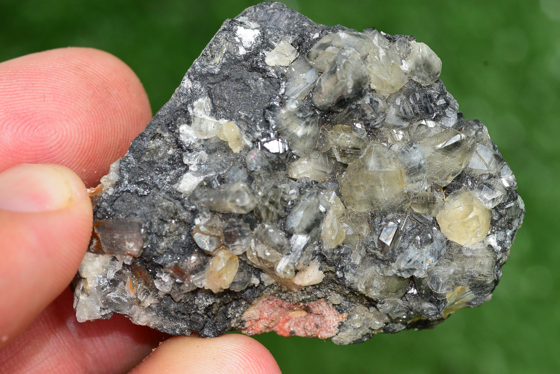 Cerussite with Barite & Dendrite Crystals on Galena RARE Genuine Gemstone from Morocco Fluorescent Mineral Powerful Spiritual Gem - MeteoriteNwa.com