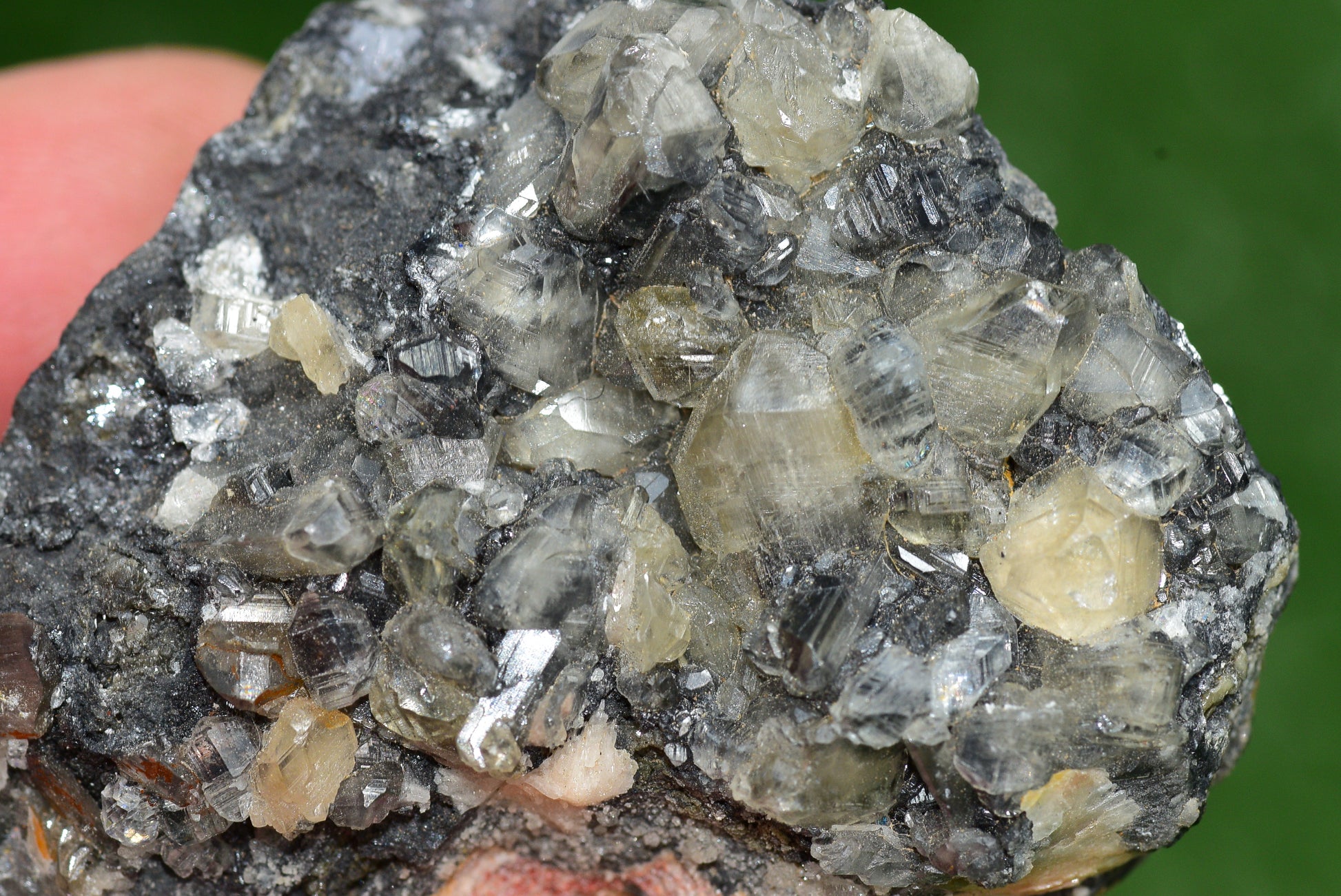 Cerussite with Barite & Dendrite Crystals on Galena RARE Genuine Gemstone from Morocco Fluorescent Mineral Powerful Spiritual Gem - MeteoriteNwa.com