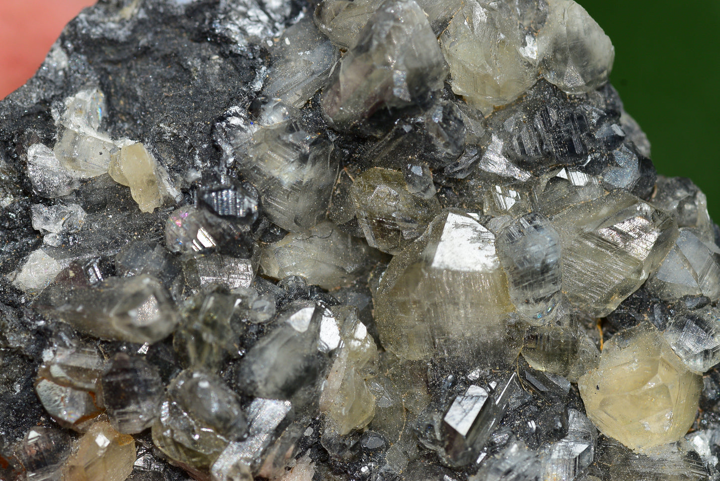Cerussite with Barite & Dendrite Crystals on Galena RARE Genuine Gemstone from Morocco Fluorescent Mineral Powerful Spiritual Gem - MeteoriteNwa.com