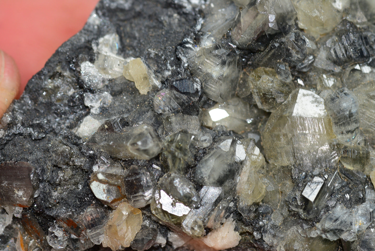 Cerussite with Barite & Dendrite Crystals on Galena RARE Genuine Gemstone from Morocco Fluorescent Mineral Powerful Spiritual Gem - MeteoriteNwa.com